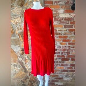 Coldwater creek, 100% acrylic, size small, red long sleeve dress.